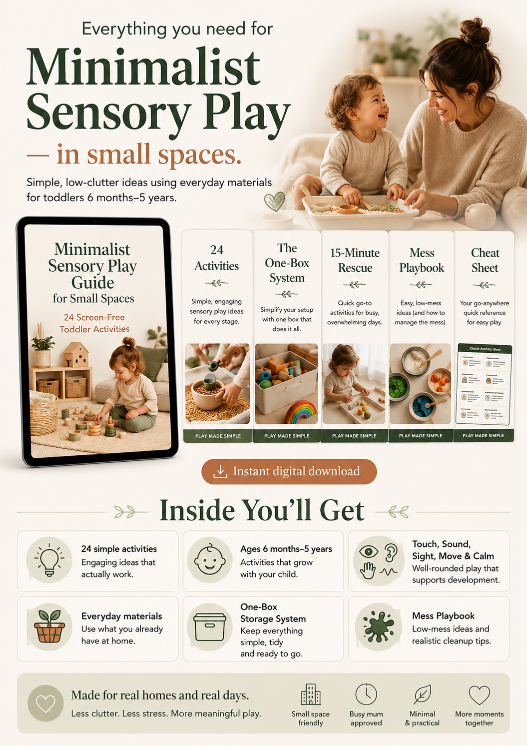 Minimalist Sensory Play Guide for Small Spaces (Screen-Free)