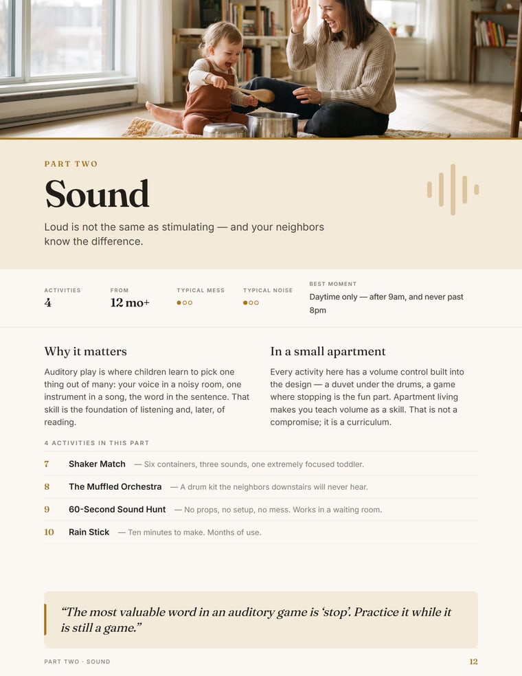 Another activity page from the Sound section